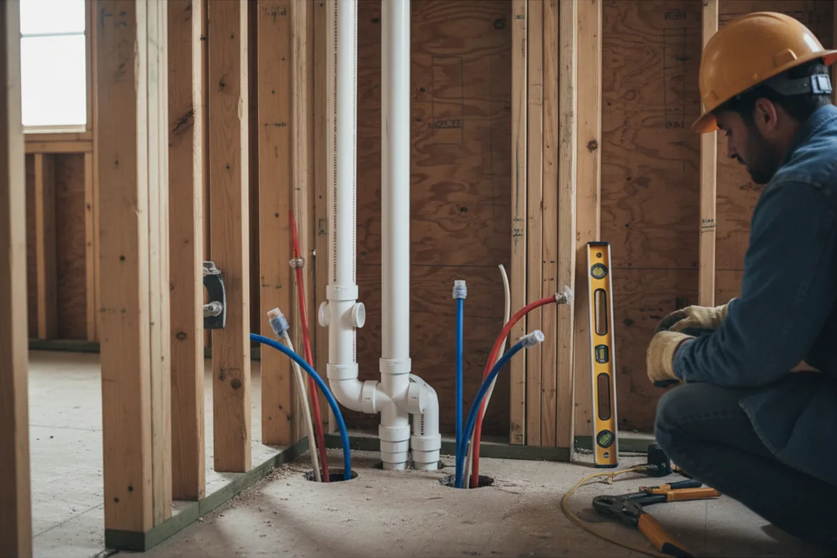 Drain and supply rough-in during Drain Cleaning in Vernal